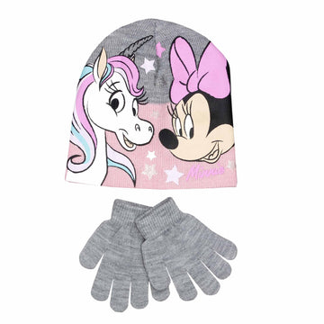 Conjunto Minnie unicornio gorro y guantes