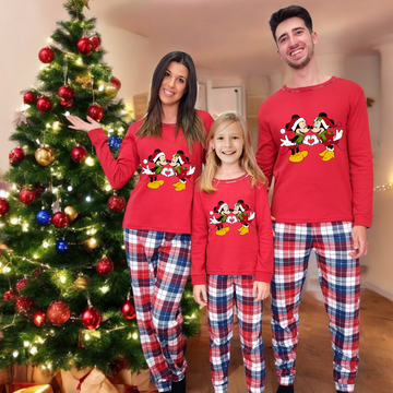 Pijama familiar M&M Christmas Love rojo