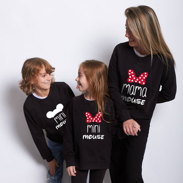 Sudadera Mama-daddy mouse mini mouse!!