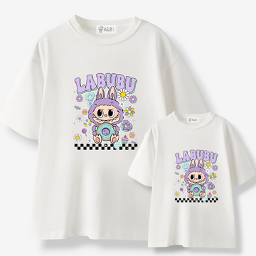 Camiseta Labubu lila mix
