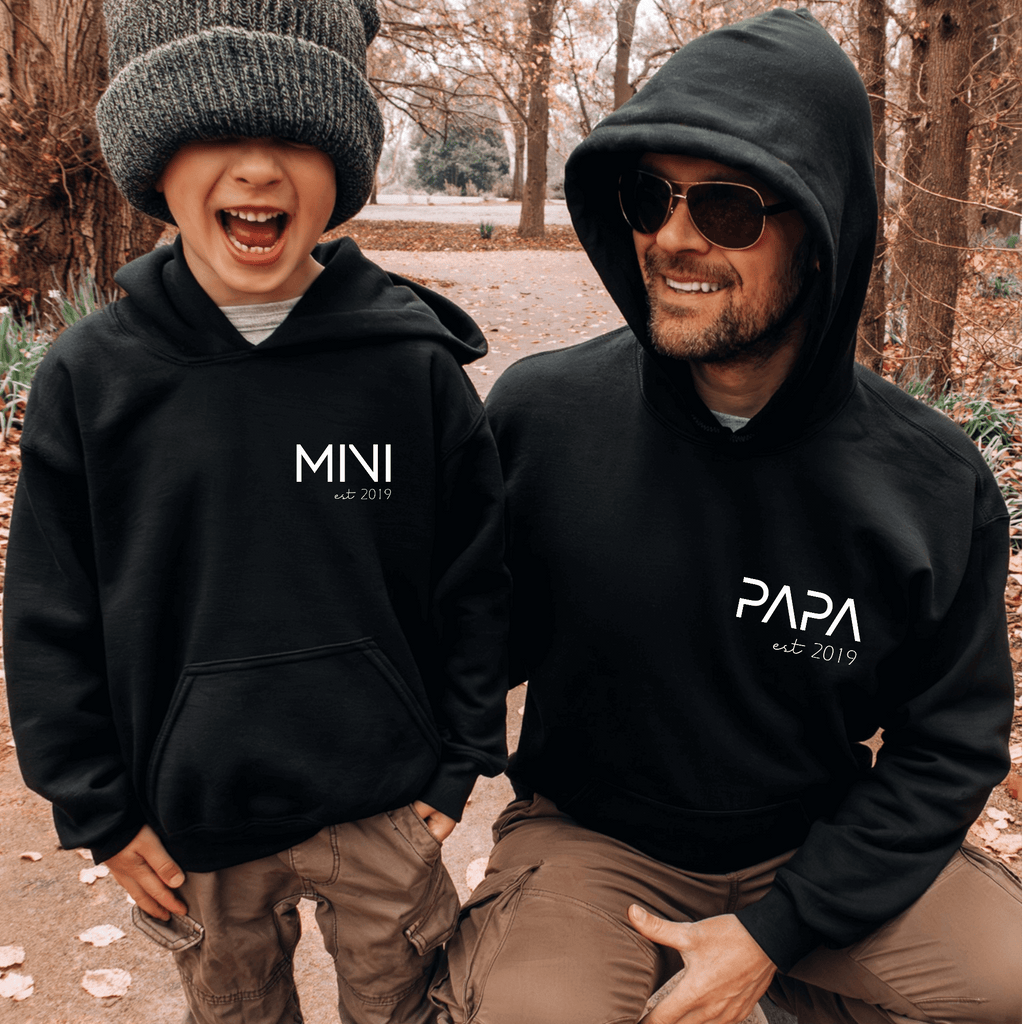 Sudadera Capucha Papa Mama Mini Letter igual para padre e hija padre e hijo