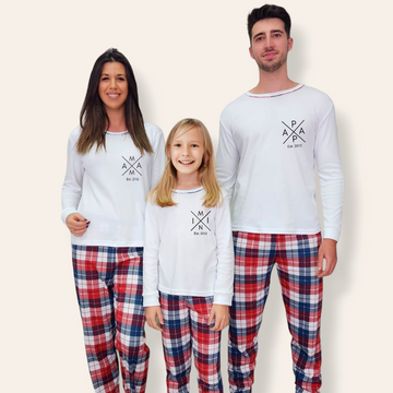 Pijama familia camiseta Blanca Mama-Papa X Mini