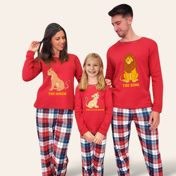Pijama familia camiseta roja Rey León