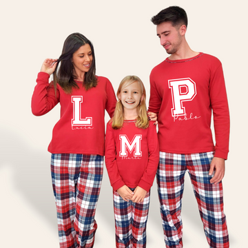 Pijama Personalizado letra grande rojo
