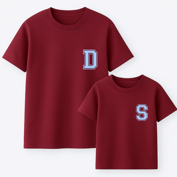Camiseta Personalizable Inicial Mini Azul Pastel