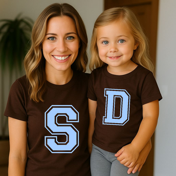 Camiseta Personalizable Inicial Azul Pastel