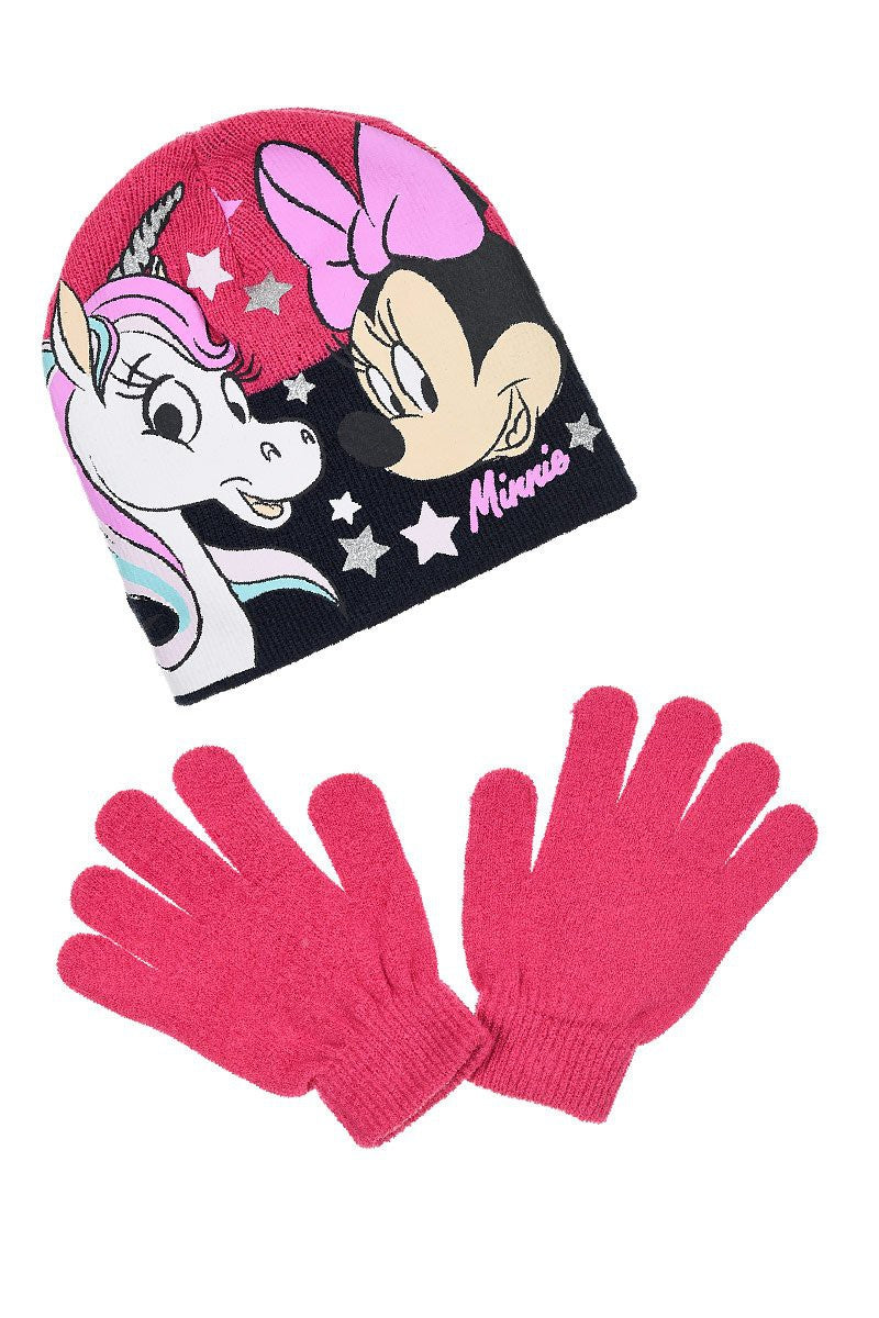 Conjunto Minnie unicornio gorro y guantes