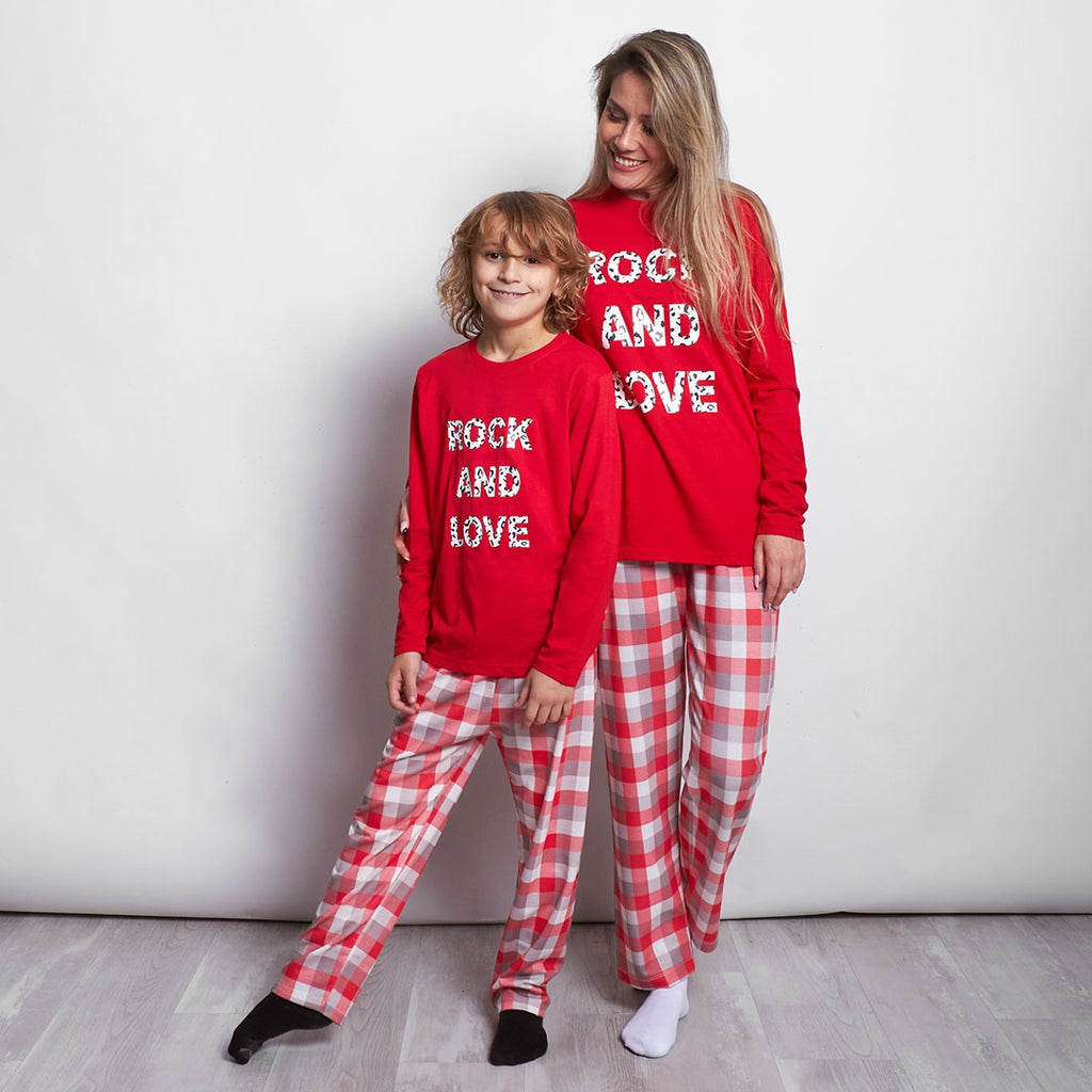 Pijama Rock and Love camiseta y pantalón rojo