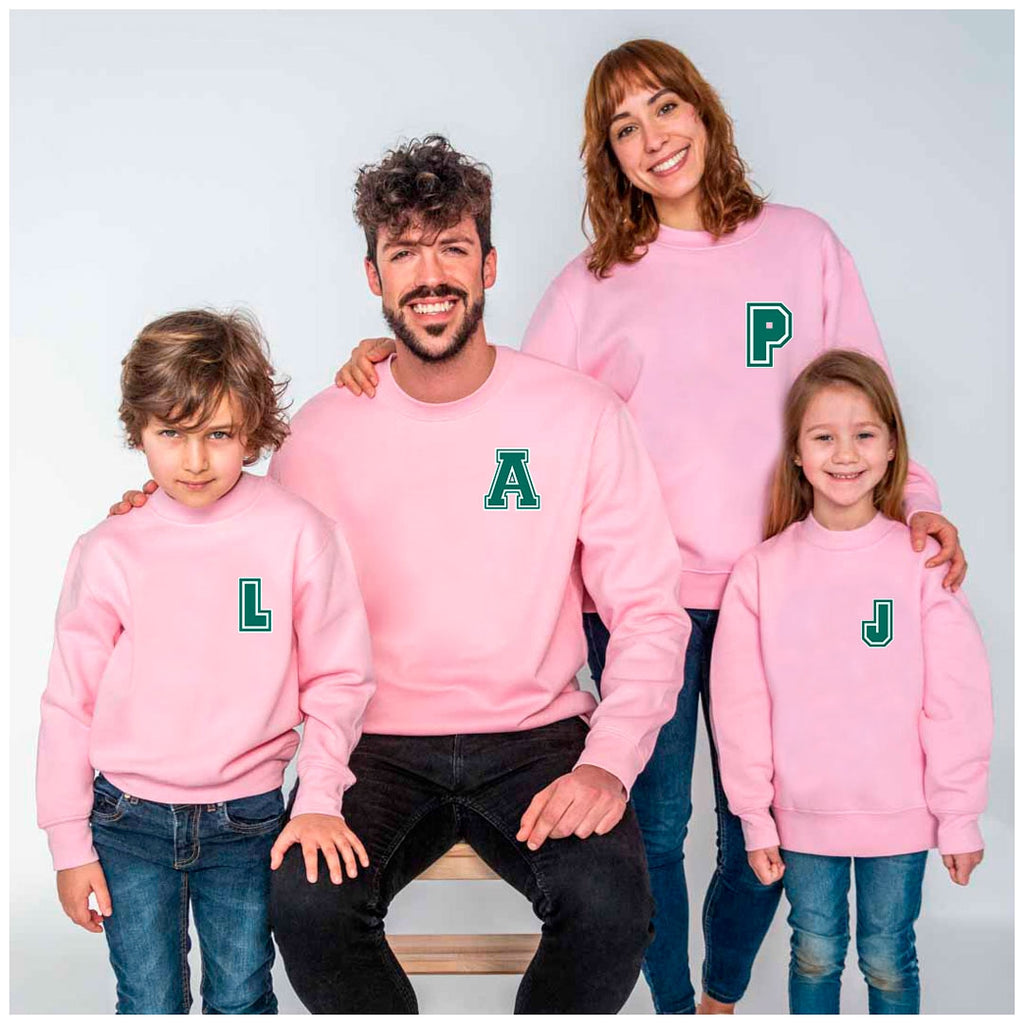 Sudadera iniciales rosa mini