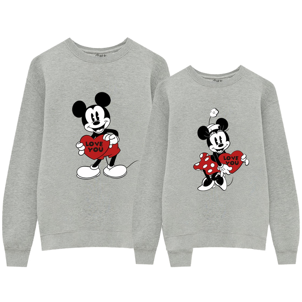 Sudadera Mickey & Minnie Love you heart