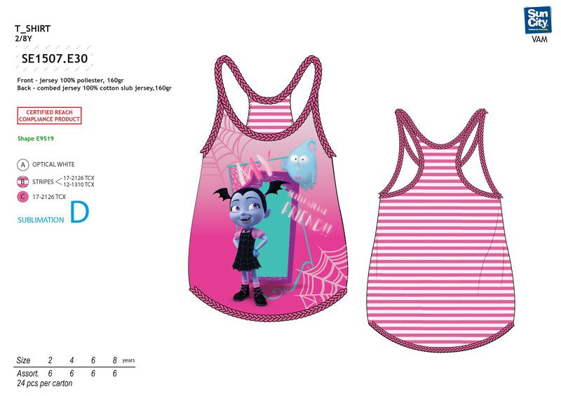 Camiseta Vampirina trenzada rayas