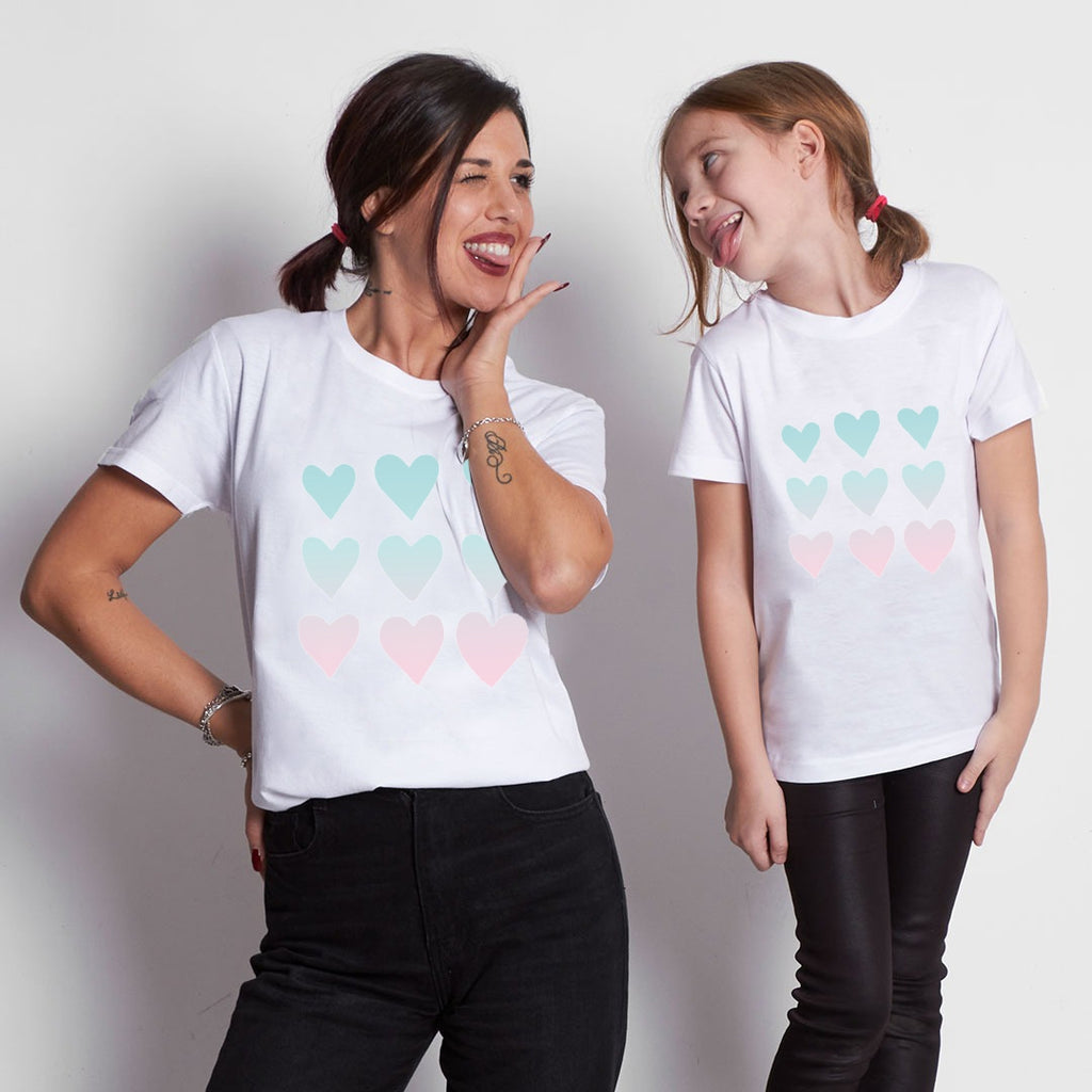 Camiseta Nine hearts colores pastel