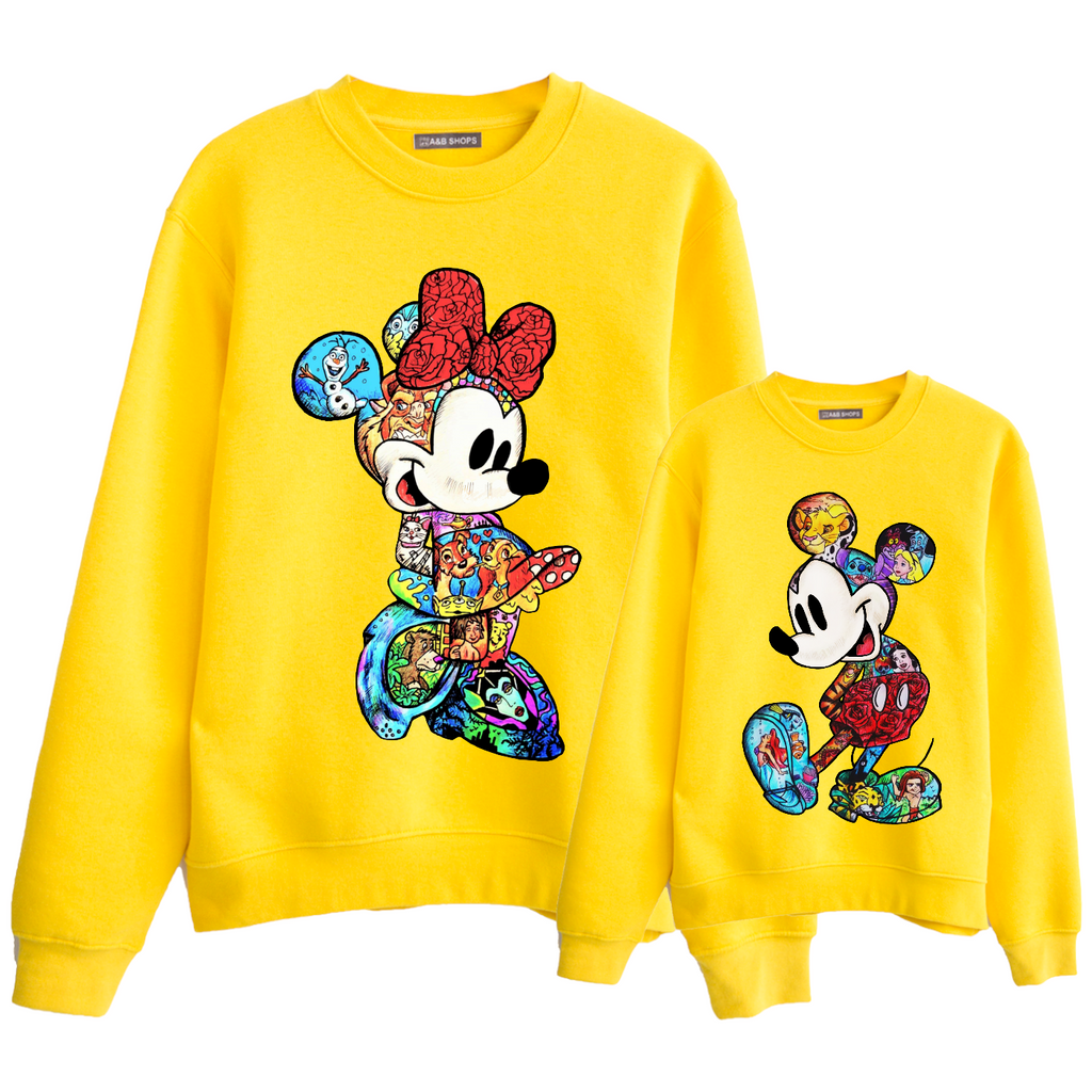 Sudadera Minnie & Mickey drawings