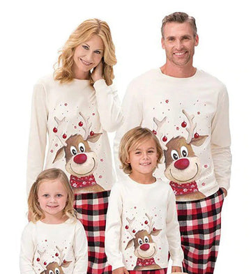 Camiseta Reno Cometa Escocés navideño