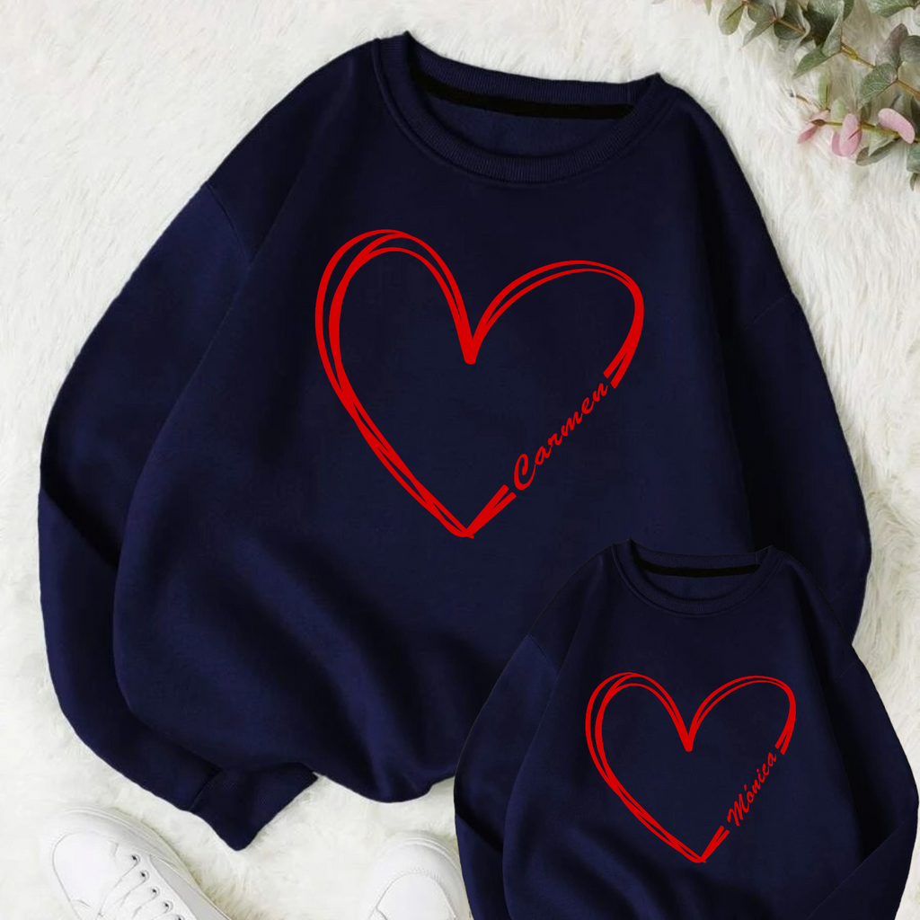 Sudadera Personalizable corazón. Sudaderas personalizables