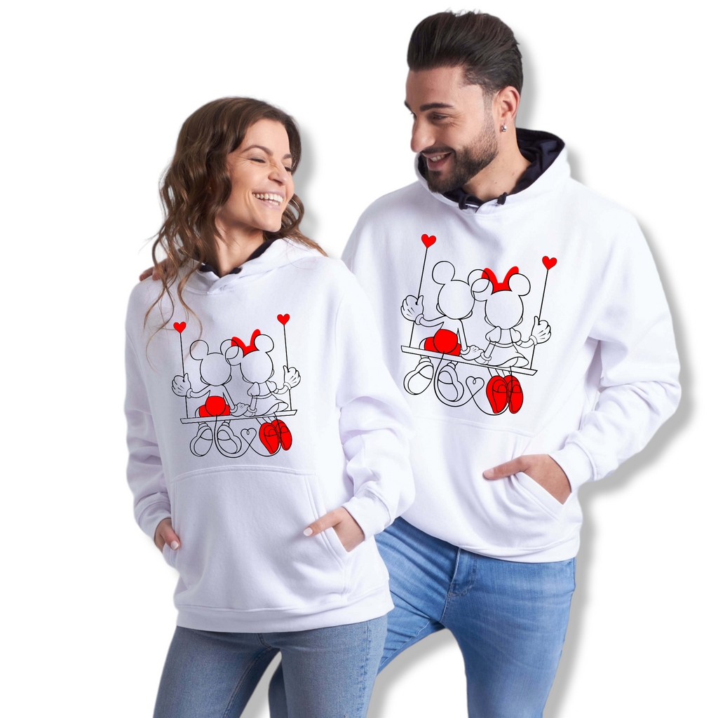 Sudadera capucha M-M Columpio Love. Sudaderas San Valentín