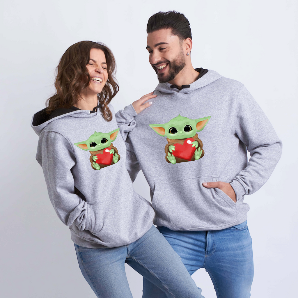 Sudadera capucha Yoda Valentine. Sudaderas San Valentín