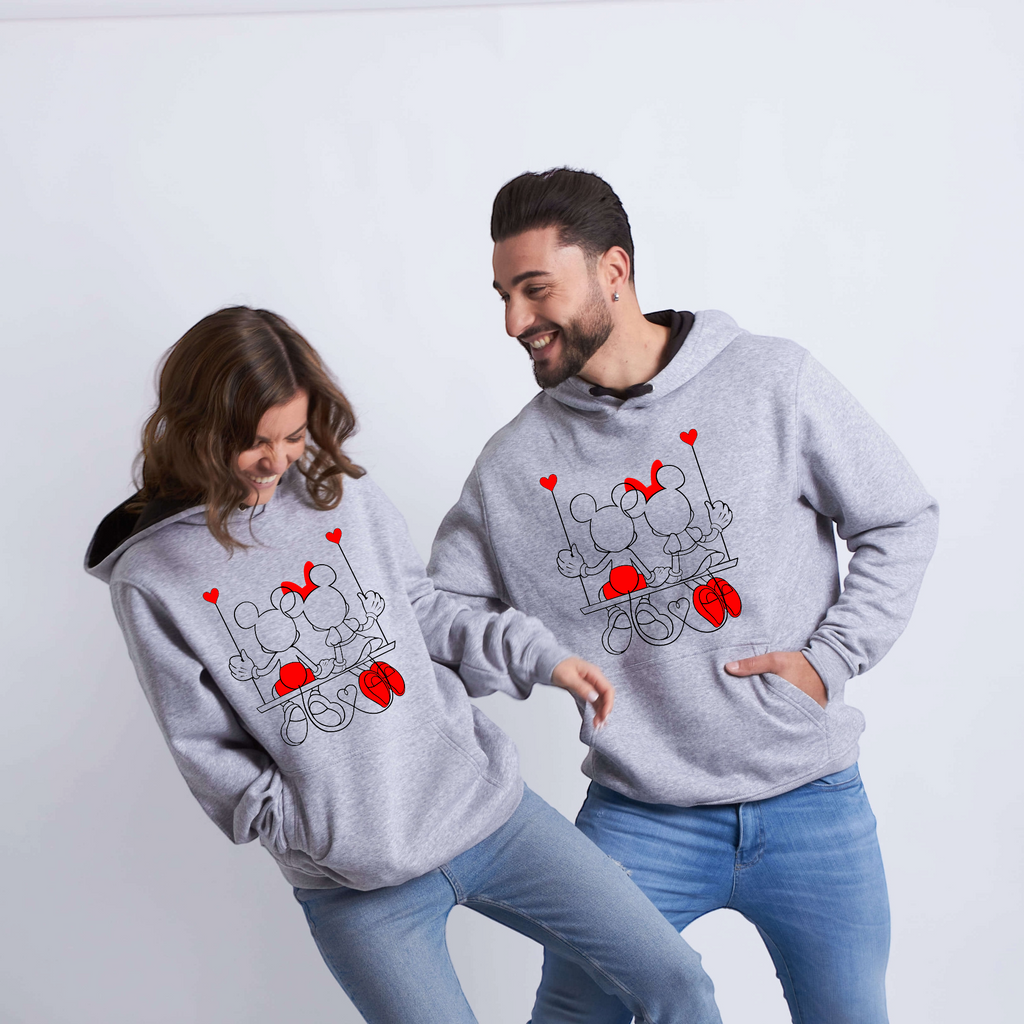 Sudadera capucha M-M Columpio Love. Sudaderas San Valentín