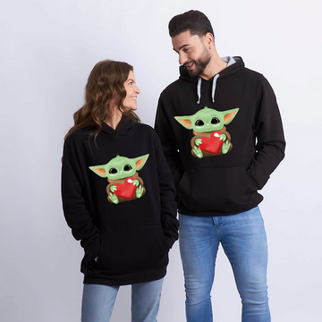 Sudadera capucha Yoda Valentine. Sudaderas San Valentín