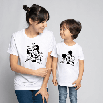 Camiseta Mickey & Minnie contraste