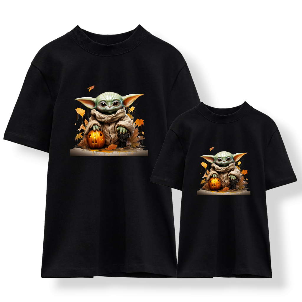 Camiseta Baby Yoda hojas