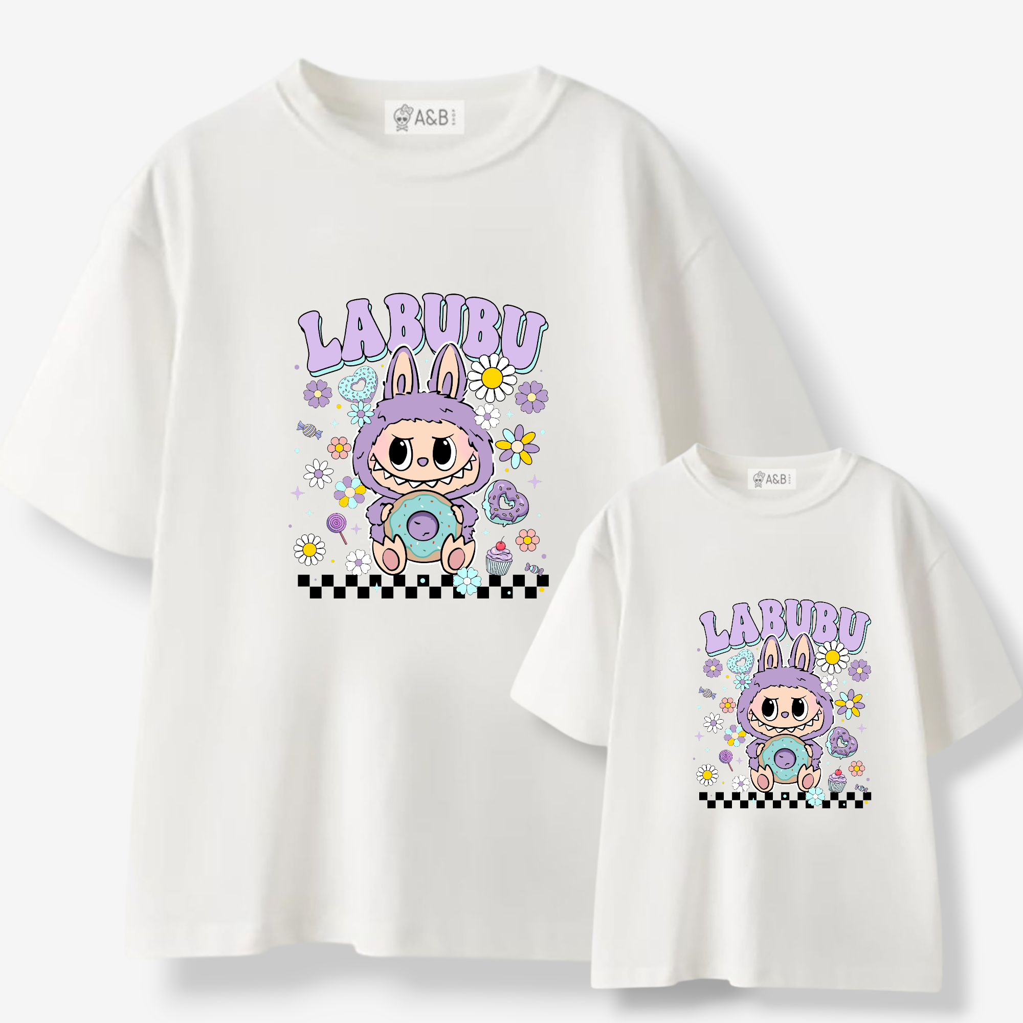 Camiseta Labubu lila mix
