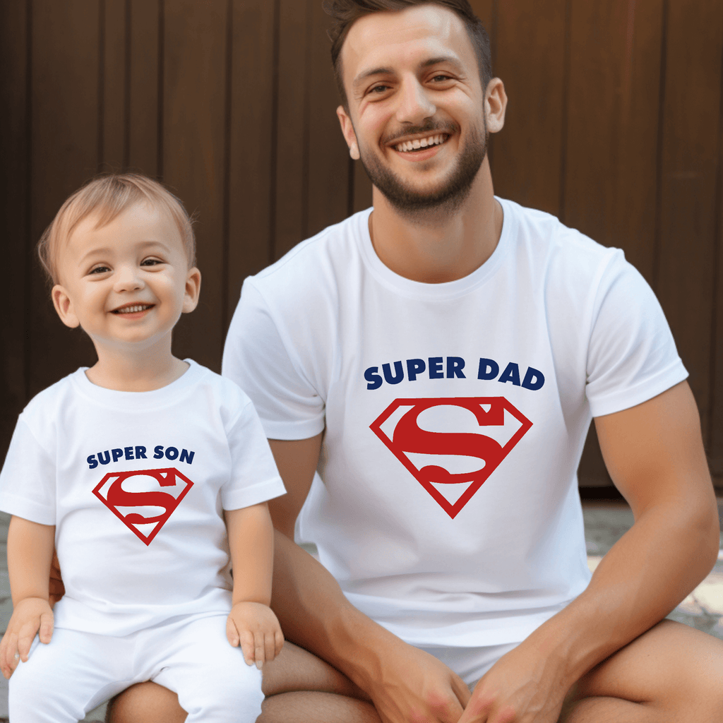 Camiseta Superdad, mom and children