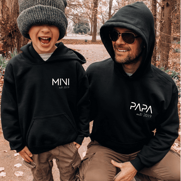 Sudadera Capucha Papa-Mama-Mini Letter