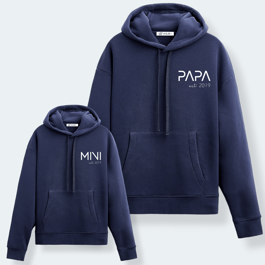 Sudadera Capucha Papa-Mama-Mini Letter