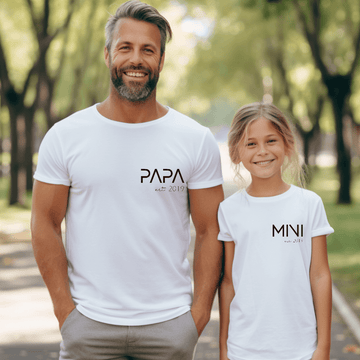 Camiseta Papa-Mama-Mini Letter