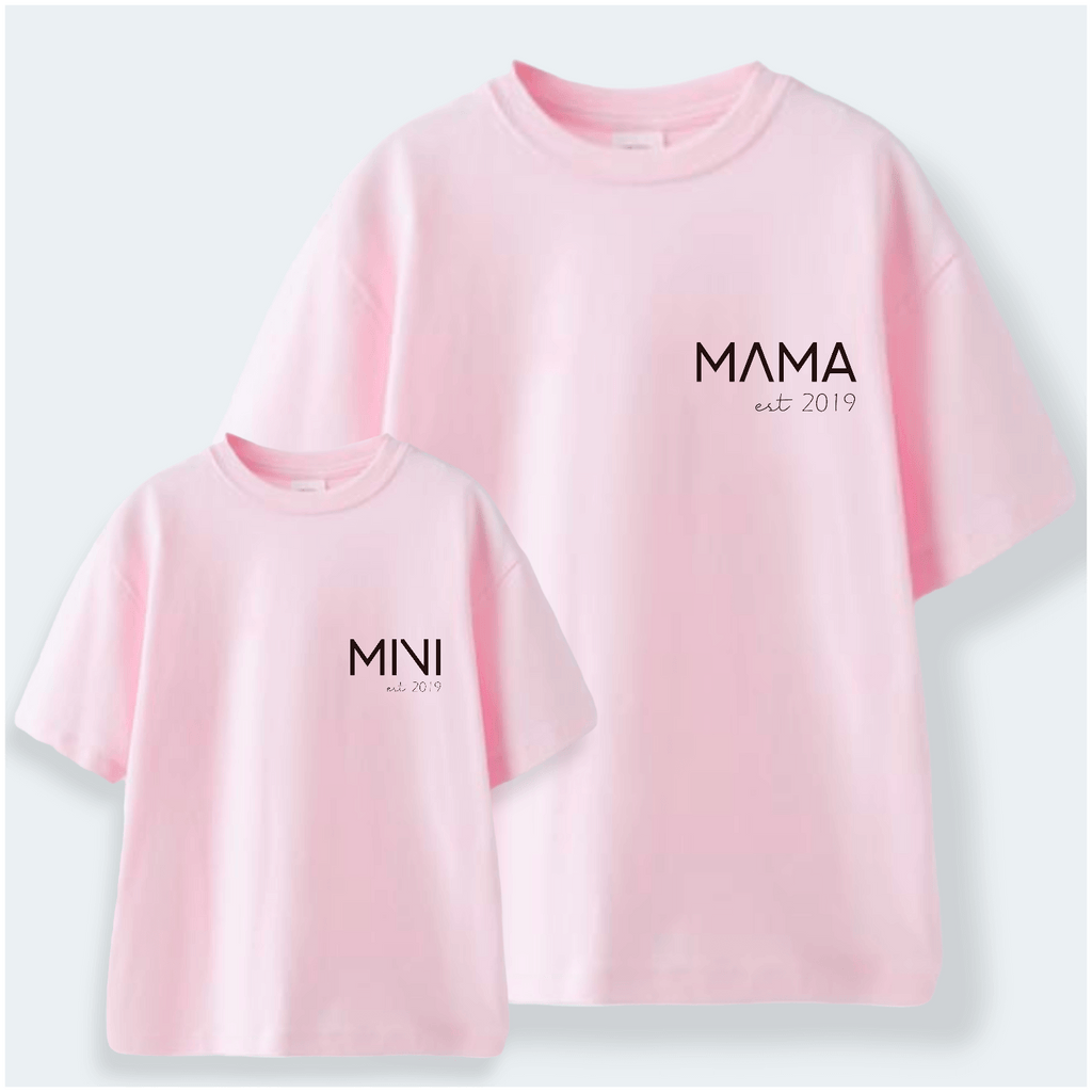 Camiseta Papa-Mama-Mini Letter