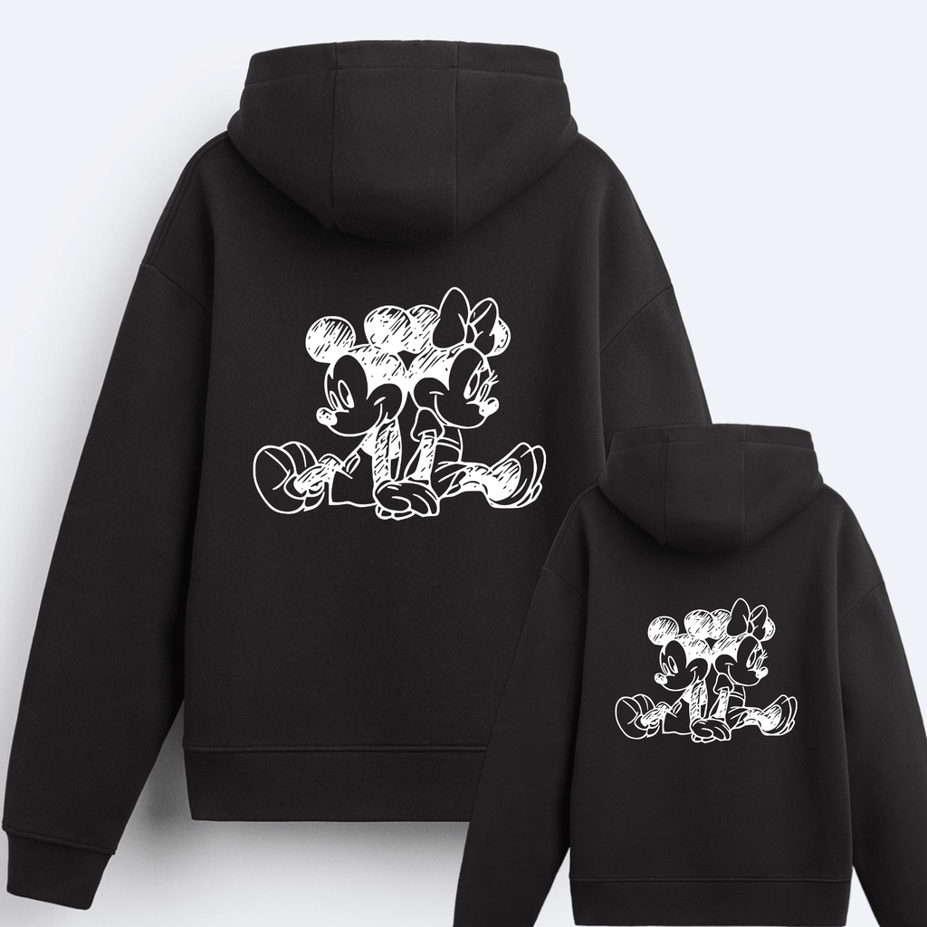 Sudadera Capucha Mickey-Minnie Lápiz Espalda