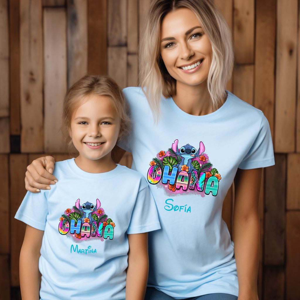 Camiseta Stitch Ohana Personalizada