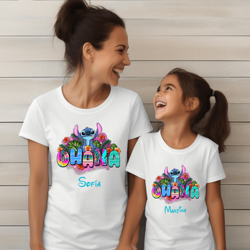 Camiseta Stitch Ohana Personalizada