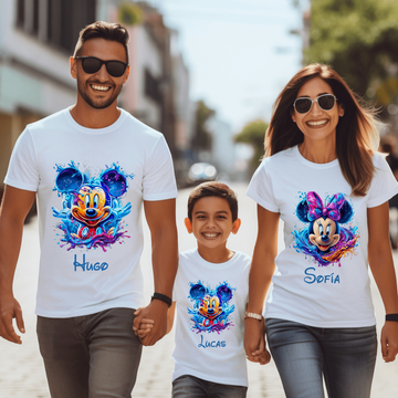 Camiseta Mickey-Minnie Splash Personalizada