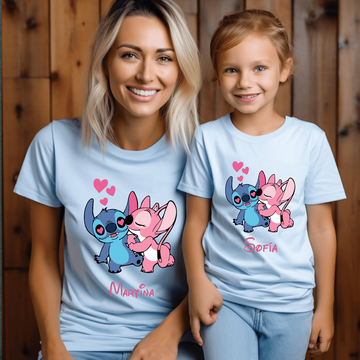 Camiseta Stitch y Ángel Personalizada