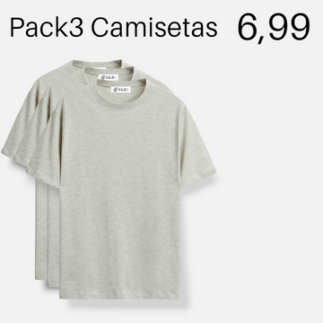 Pack 3 Camisetas Básicas Gris