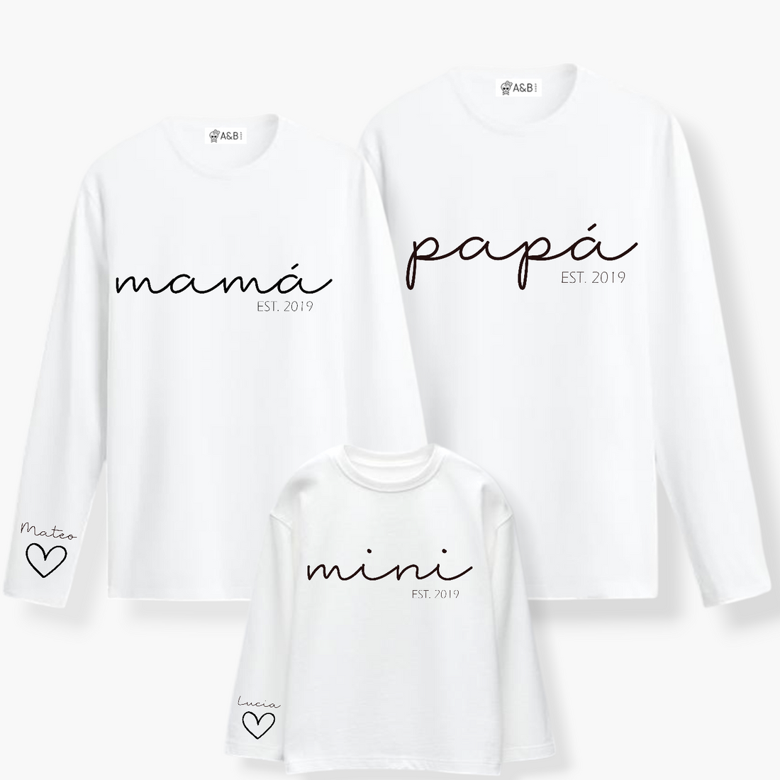 Camiseta Papa-Mama Mini Cuore manga larga