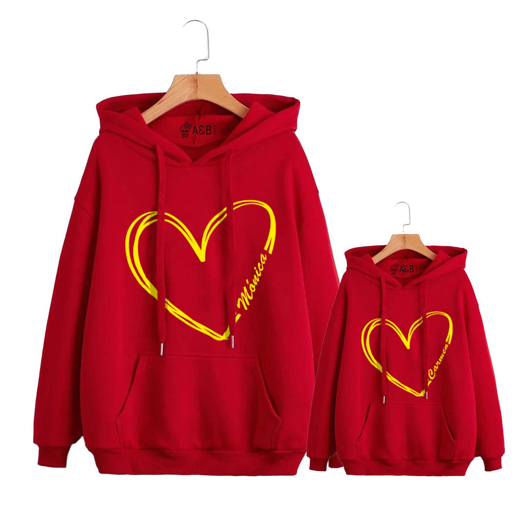 Sudadera capucha Personalizable corazón. Sudaderas personalizadas