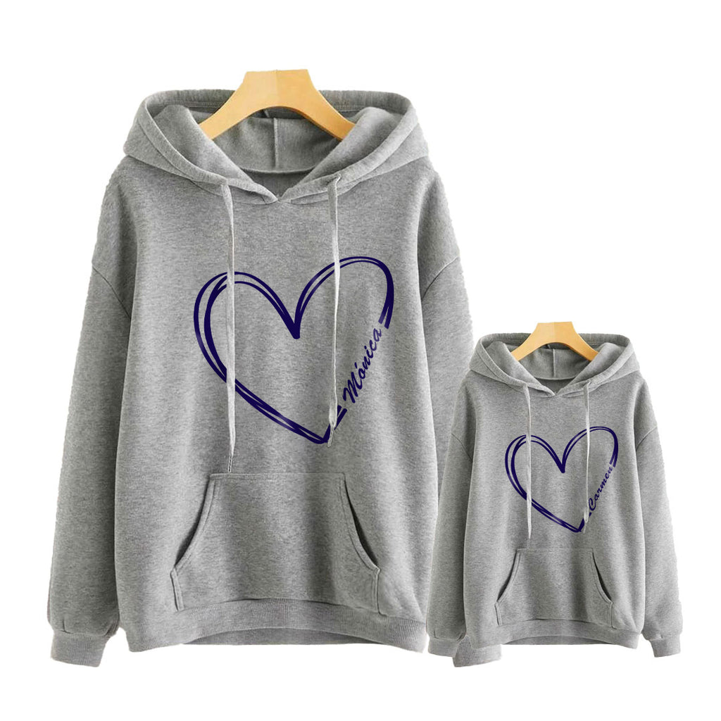 Sudadera capucha Personalizable corazón. Sudaderas personalizadas