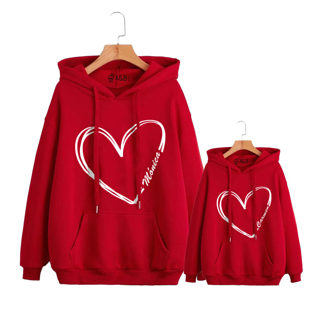 Sudadera capucha Personalizable corazón. Sudaderas personalizadas