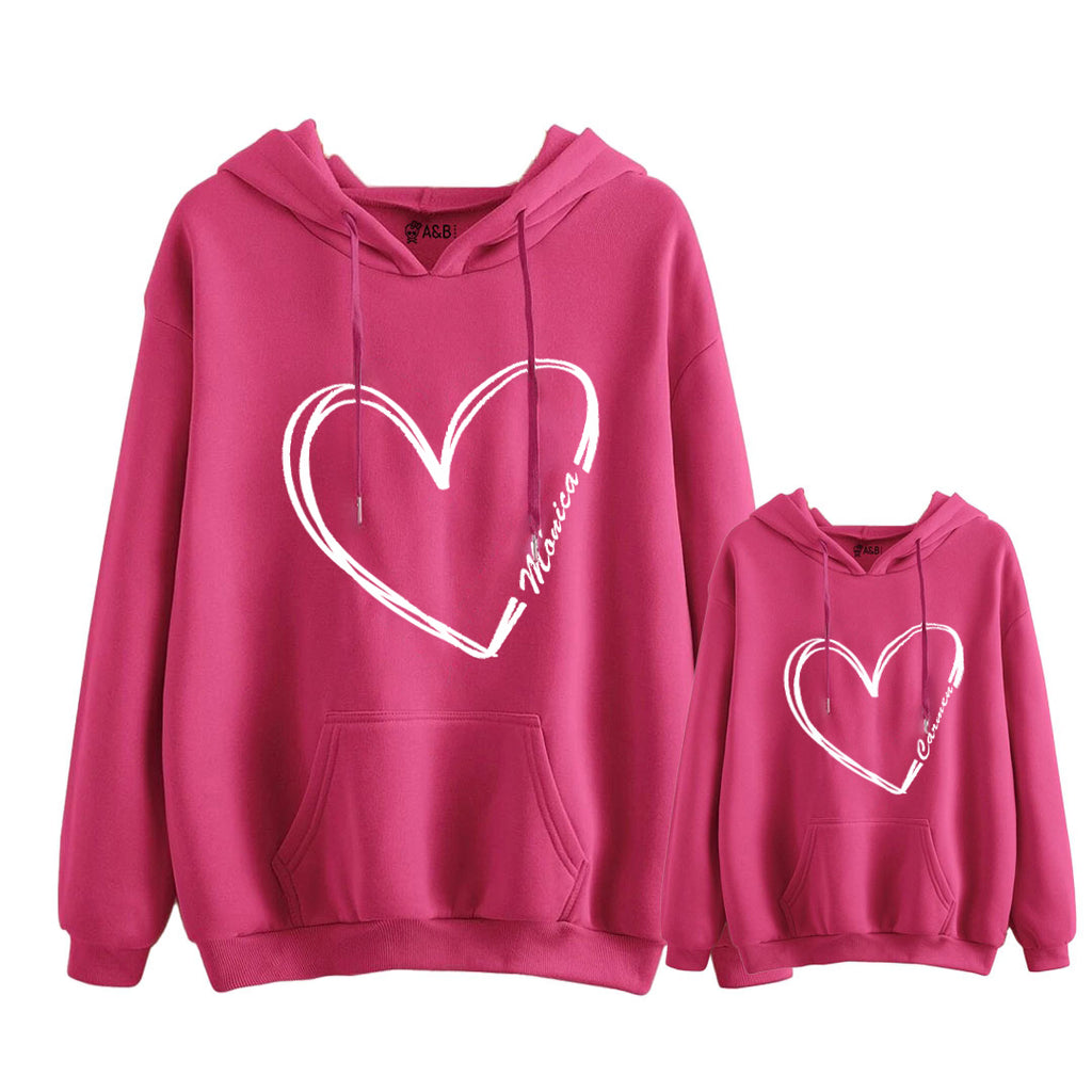 Sudadera capucha Personalizable corazón. Sudaderas personalizadas