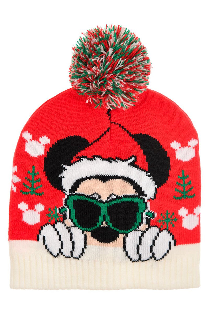 Gorro Mickey Navidad pompón